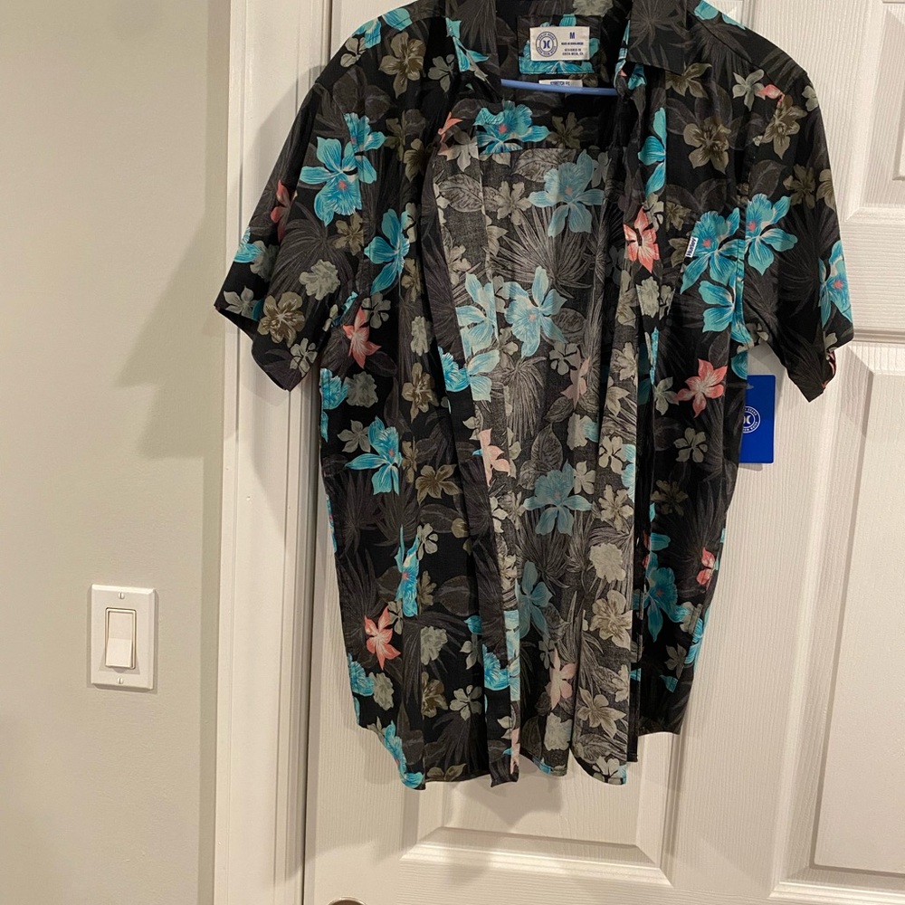 Floral Black Short Sleeve Shirt